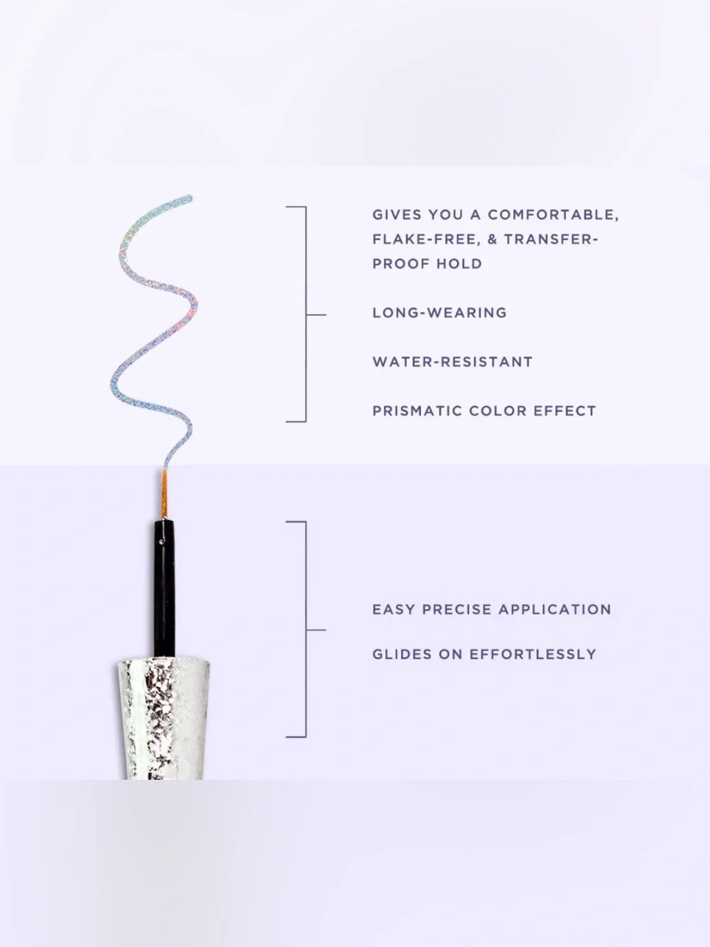 Holographic liquid eyeliner